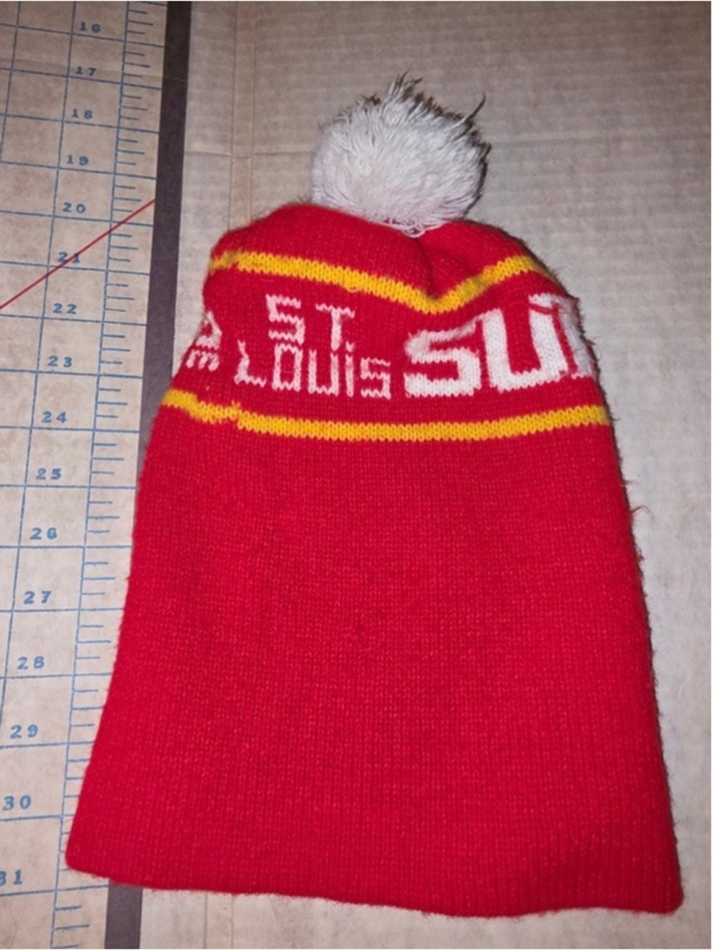 Vintage St Louis Sun Newspaper Cardinals Baseball Beanie Stocking Hat Cap MLB